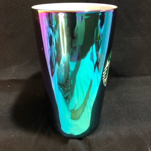 STARBUCKS COFFEE MUG 16oz Rainbow Holographic Iridescent Oil Slick 2022 Holiday - Picture 7 of 11